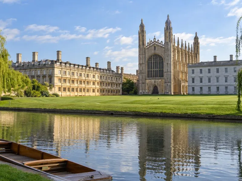 King's College Chapel from the Backs across the River Cam, Cambridge