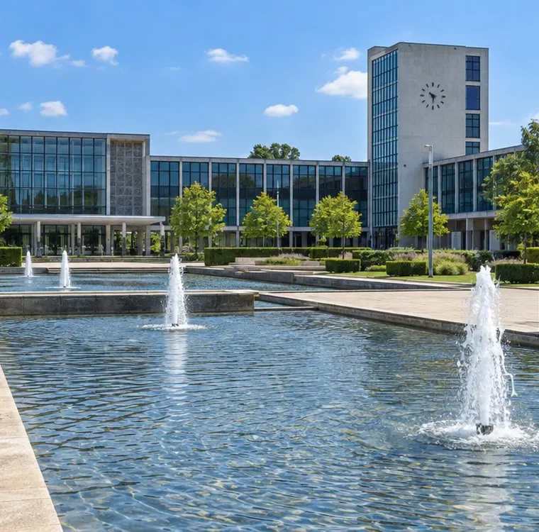 Harlow Water Gardens and the Civic Centre, Harlow