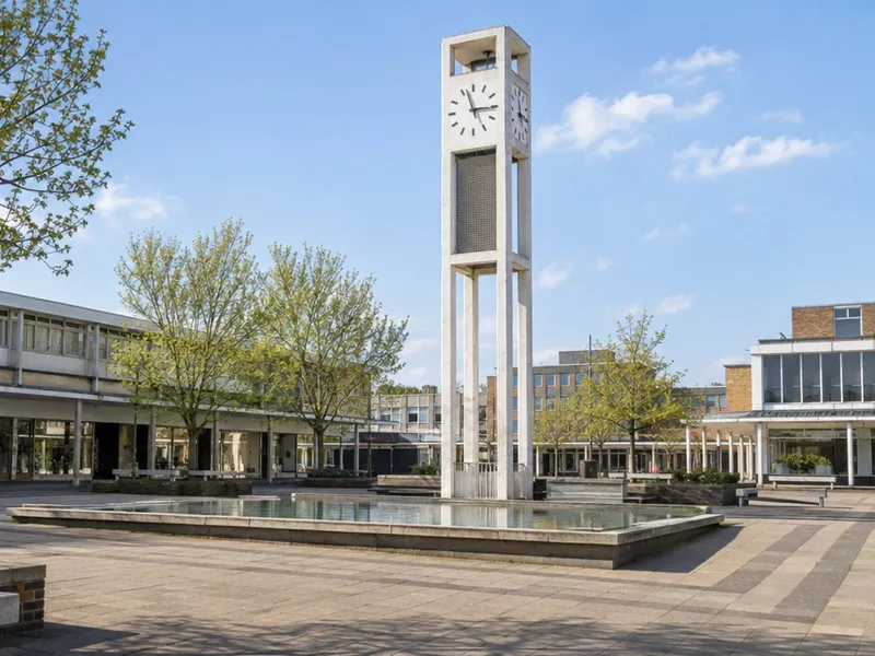 The clock tower in Town Square, Stevenage