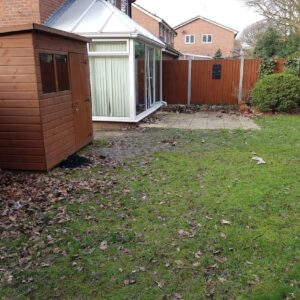 chelmsford indian sandstone patio path concrete shed base 0001